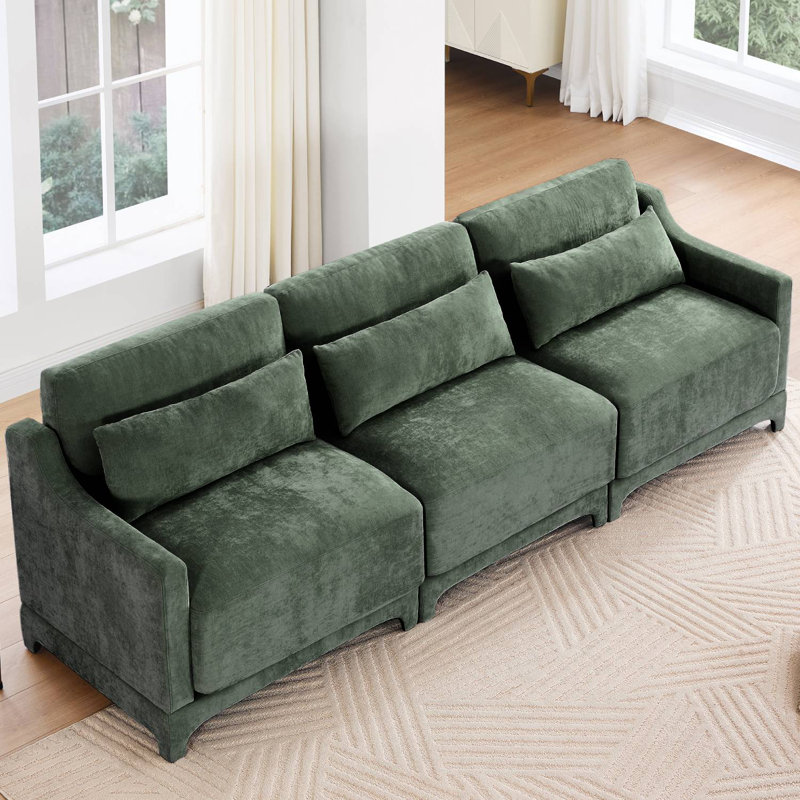 Canapé 106 po en chenille, Vert