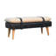 Banquette en cuir noir bouclé Boucle Buffalo, pieds nordiques, beige et noir-131069134