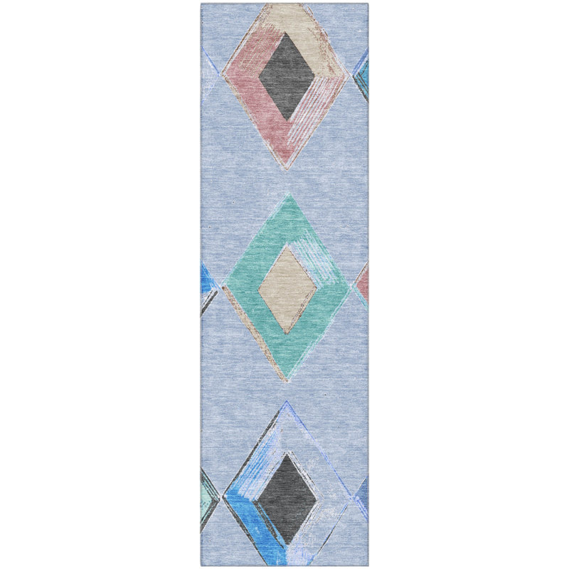 Premium Machine Washable Ansley Geometric Rug, Runner 2'3" x 7'6"