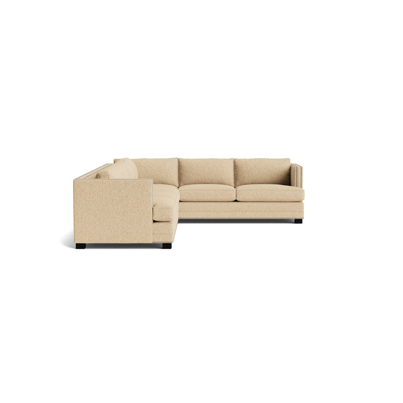 Keaton Chaise Sectional, Brushed Nickel, Berber - Dune, Black