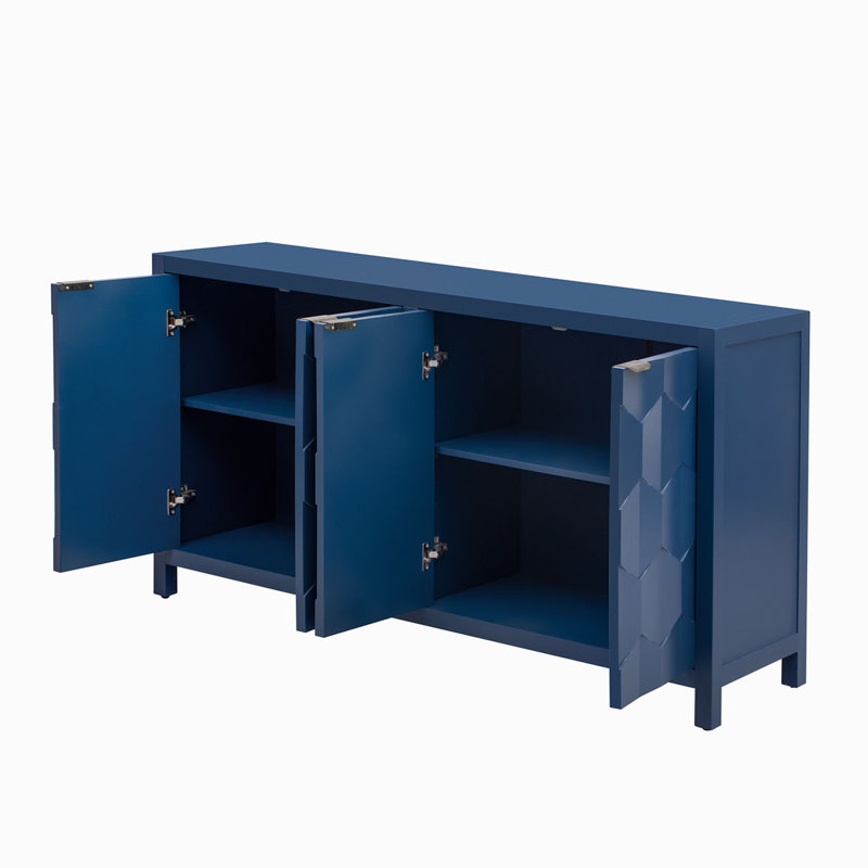 Console de rangement en bois, Bleu marine