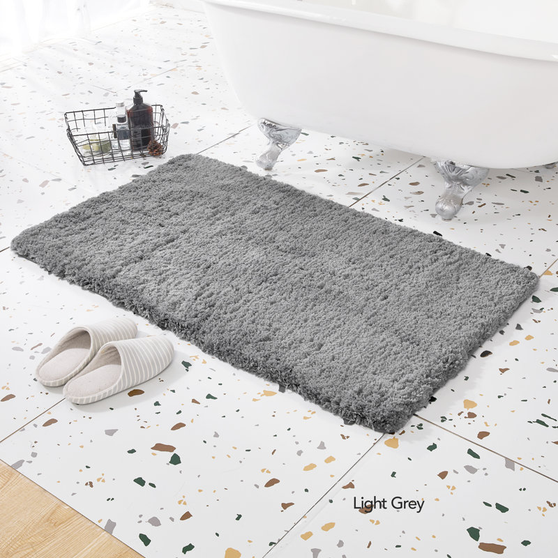 Mirrabooka Non-Slip Bath Rug, 24" W x 36" L, Gray