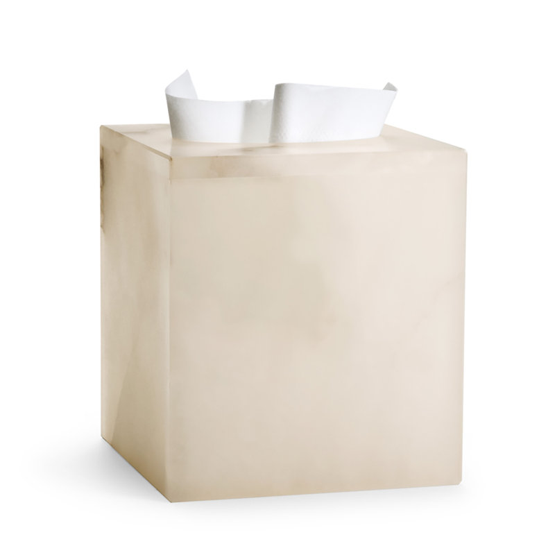 Alisa Tissue Box Cover, Ivory