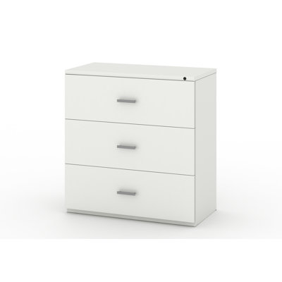 My-Hite Metal with Lateral Filing Cabinet 3 Drawers, Interlock System, Tipover Restraint Device