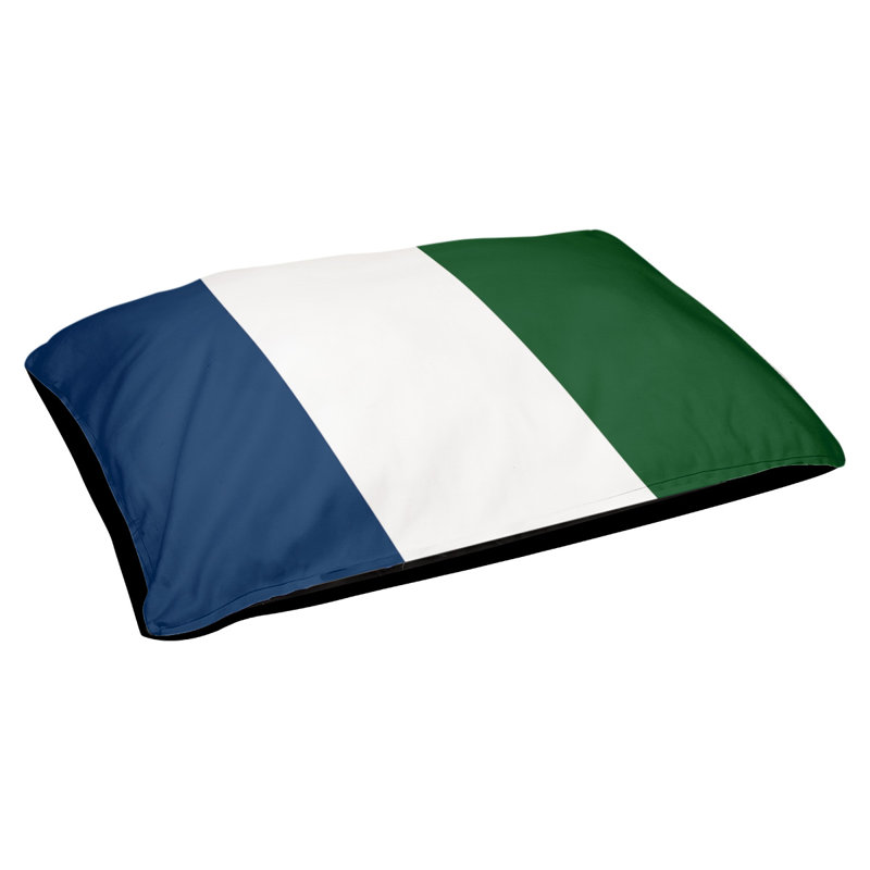 Utah Polyester Pet Bed, Extra Large (50" W x 40" D x 17" H)), Navy/White/Green