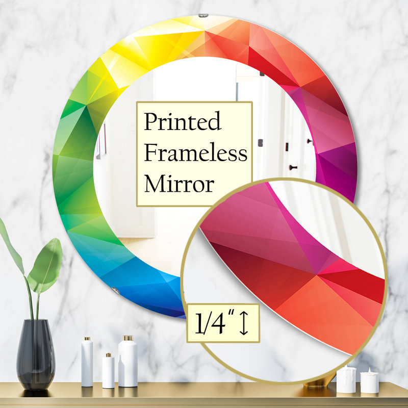 Miroir mural triangulaire Colourfields 25, H 31,5 po x l po