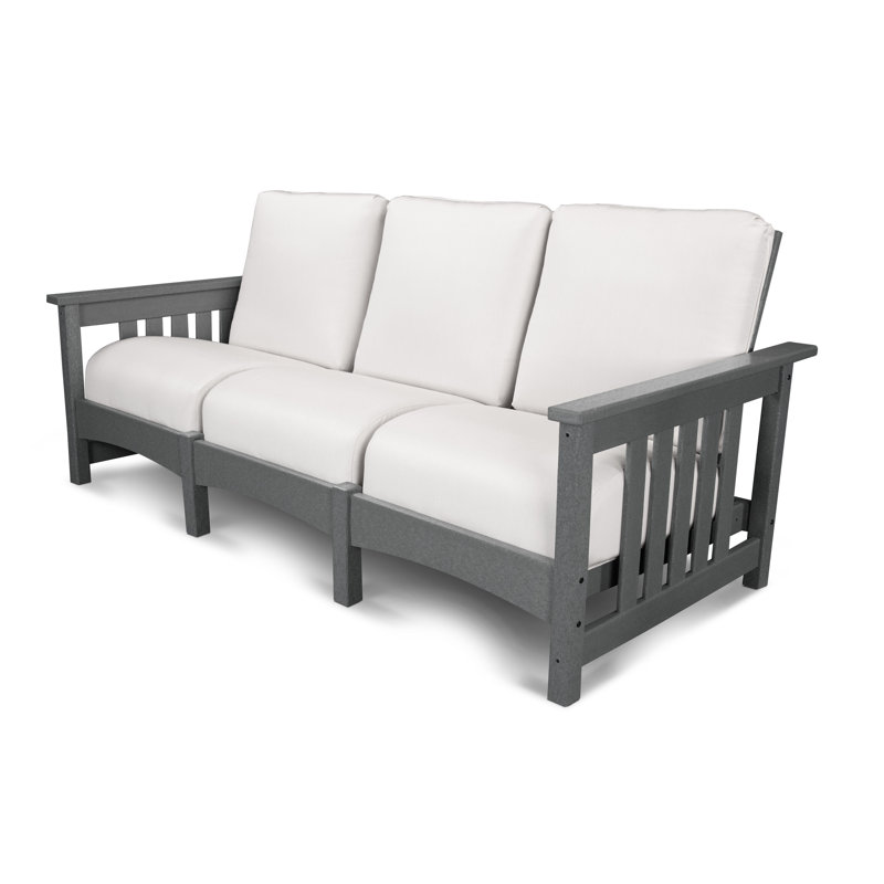Club Mission Sofa, Slate Gray Frame/Bird's Eye Cushion