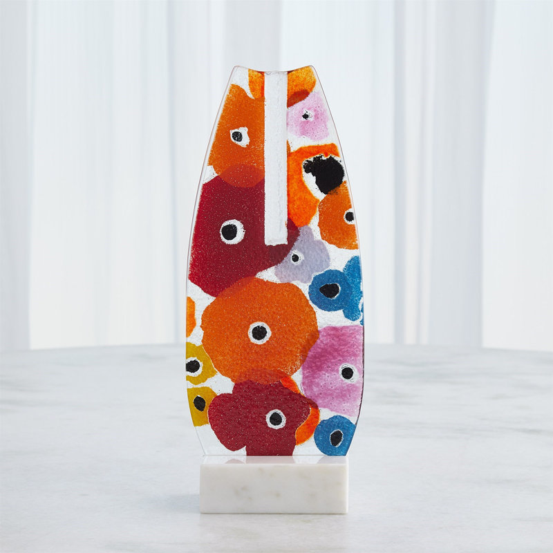 Fused Floral Handmade Table Vase