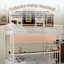Lit superposé double au-dessus d'un lit double avec bureau intégré et éclairage à DEL - conception loft peu encombrante pour enfants et adolescents, structure robuste, assemblage facile, parfait pour les chambres à coucher et les dortoirs