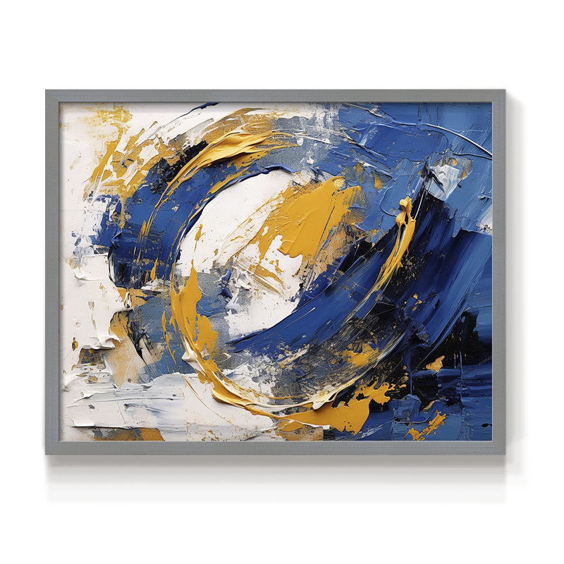 Abstrait, série Cxxix, reproduction encadrée, H 8 po x l 10 po, Gris