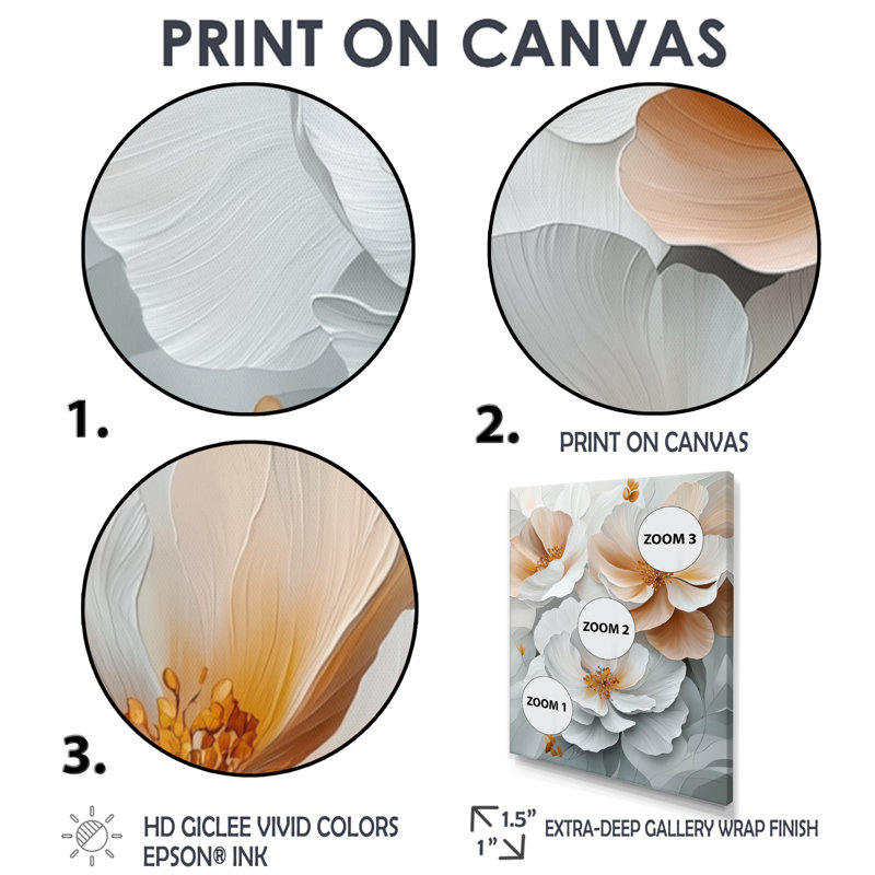 Bastow - Floral Wall Art Prints, H 40 po x l 30 po, Toile tendue, Ne s’applique pas