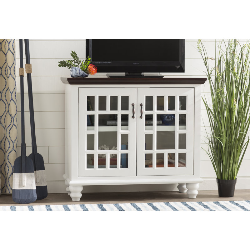 43'' Media Console, Bright White, Concord Cherry