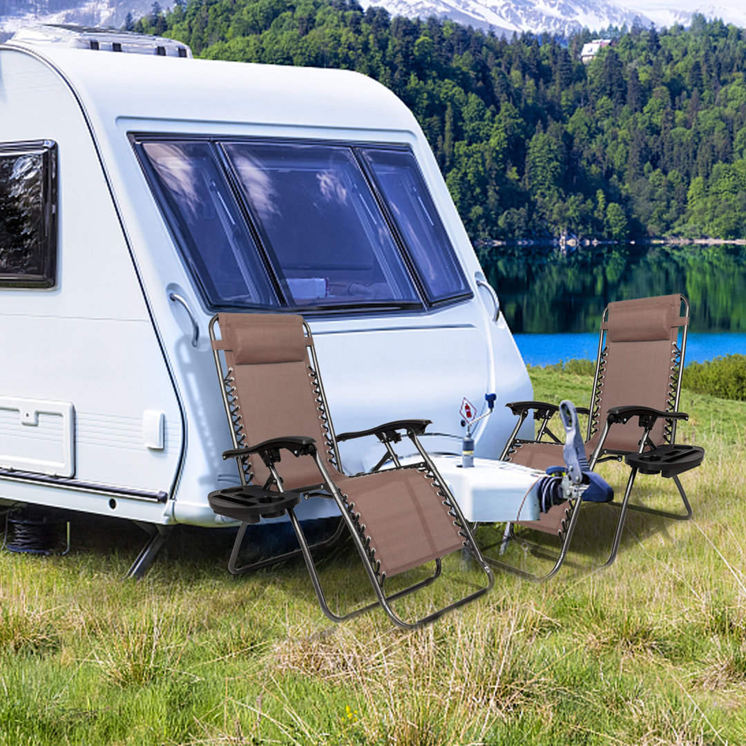 Ohiremen Folding Zero Gravity Chair (Set of 2) Arlmont & Co. Fabric