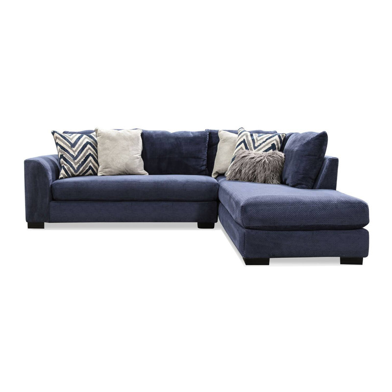 116.4" W Transitional Sectional, Navy