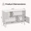  Armoire de rangement 39,3 po Mid-Century avec rangement, pieds en bois massif - blanc-717951397