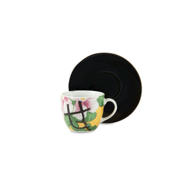 Excelsa set of 6 espresso cups with saucers Furisode porcelain 8x5x6 cm