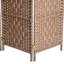 Cloison d'intimité en tissage naturel de 6 pi de hauteur. Œuvre artistique. Structure en bois de peuplier. Pour les bureaux à la maison. 4 panneaux avec charnière mobile. Facile à transporter et à ranger. Motif. Base. Créer un espace privé