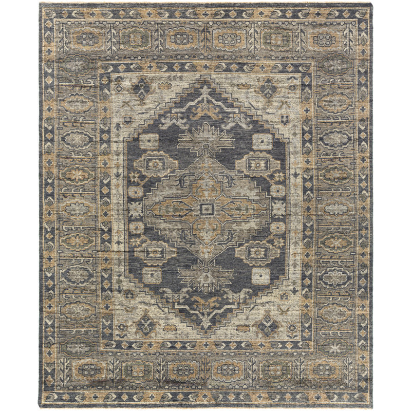 Meja Hand Knotted Wool Oriental Area Rug, Rectangle 8' x 10'