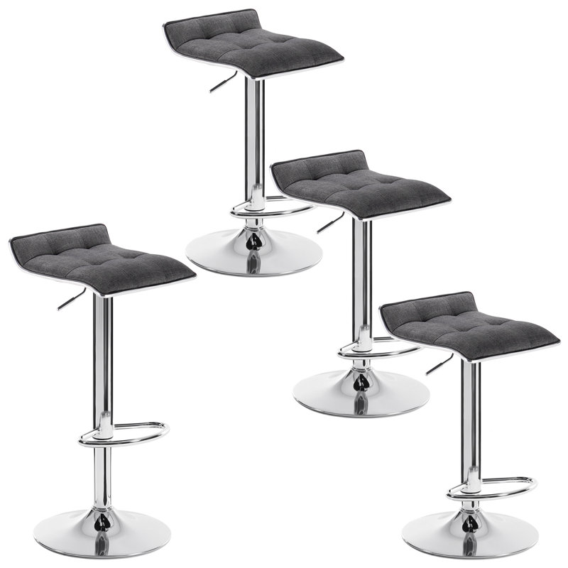 Padula Upholstered Counter Stool with Metal Frame, Dark Grey