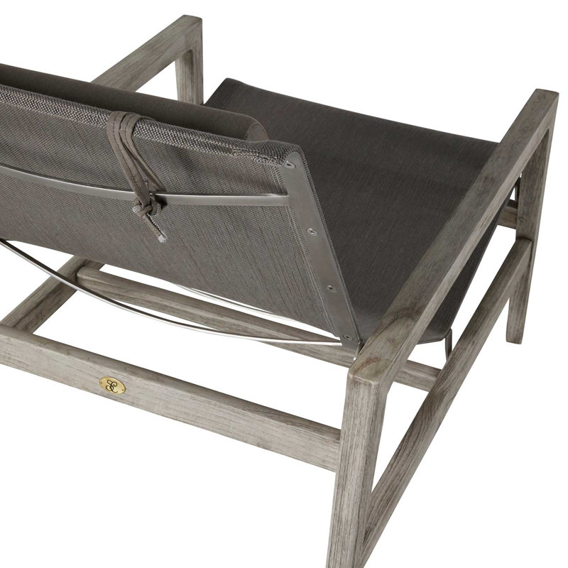 Coast Teak Patio Chair, Oyster Teak Frame/Gray Sling