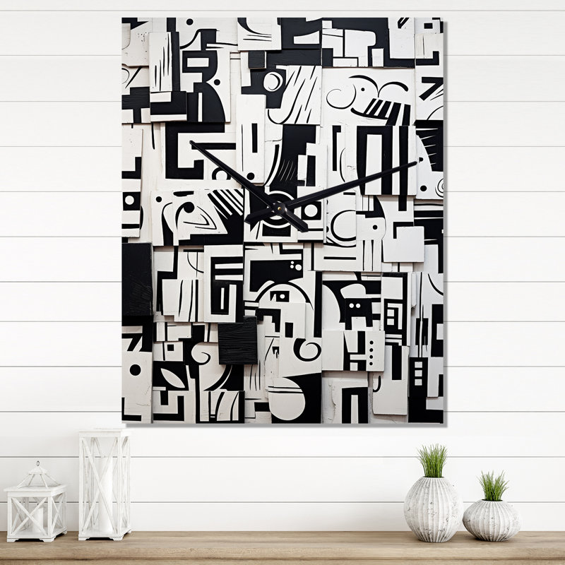 Horloge murale abstraite Urban Vision, H 28 po x l 12 po x P 1 po