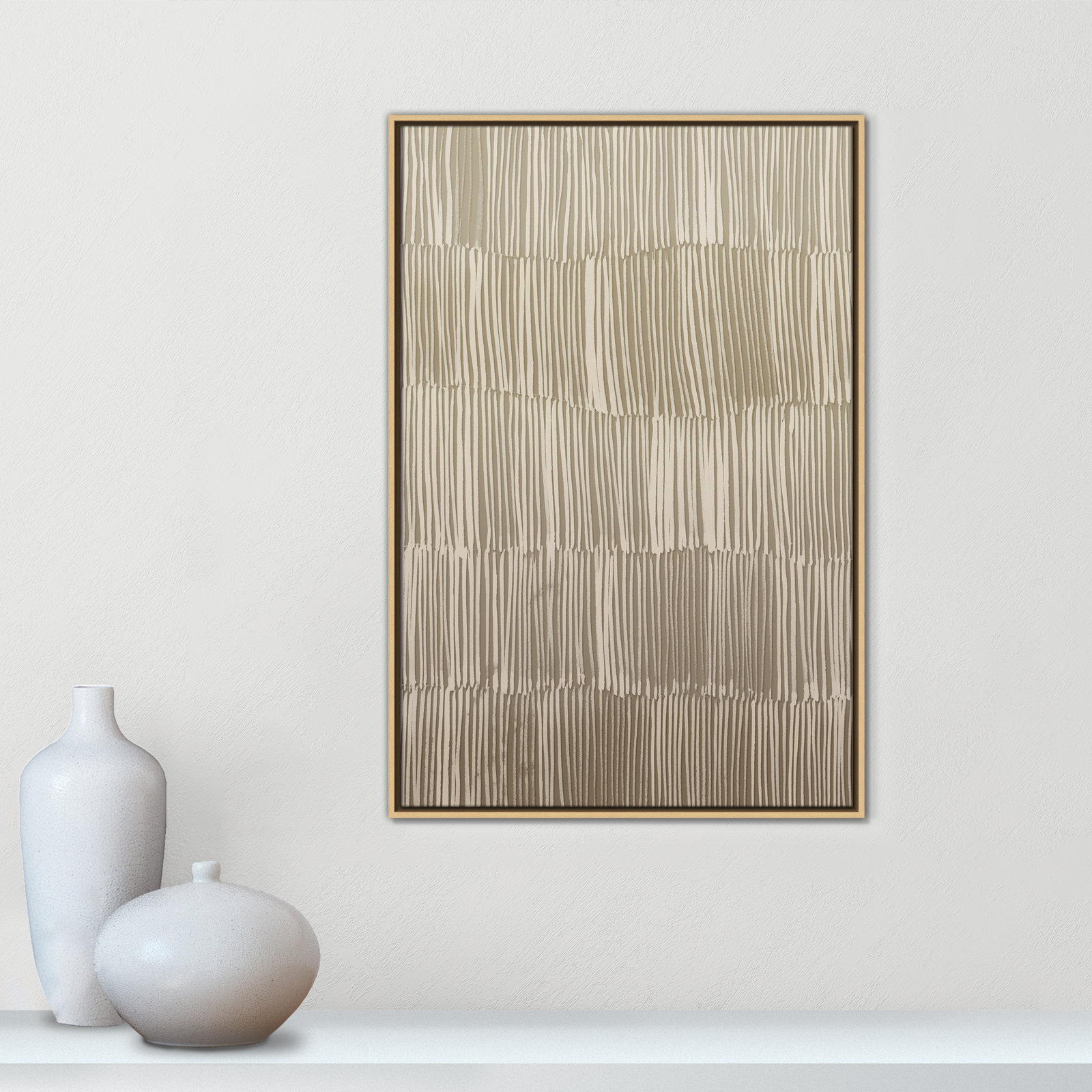 Linear Calm I Print by , 37.5" H x 25.5" W, Natural Floater