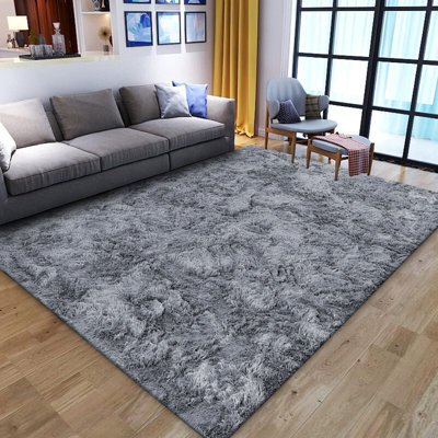 Wellard Polypropylene Grey Area Rug Ultra Soft Plush Carpet