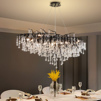 Lustre en cristal 13 lumières pour salle à manger Kalthum