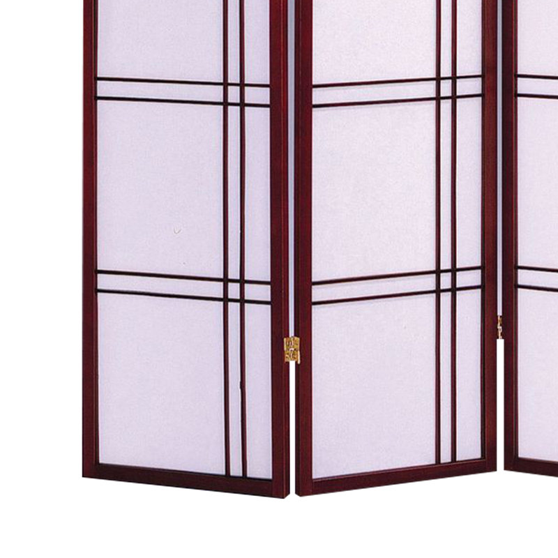 70.5" Tall Double Cross Shoji Panel Room Divider, Natural, 4, 6 ft