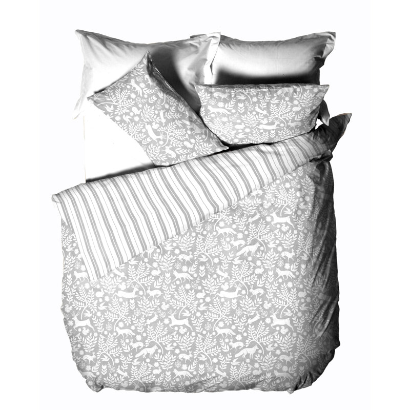 Southbridge Brushed Cotton Duvet Cover Set, Double - 2 Standard Pillowcases, Grey
