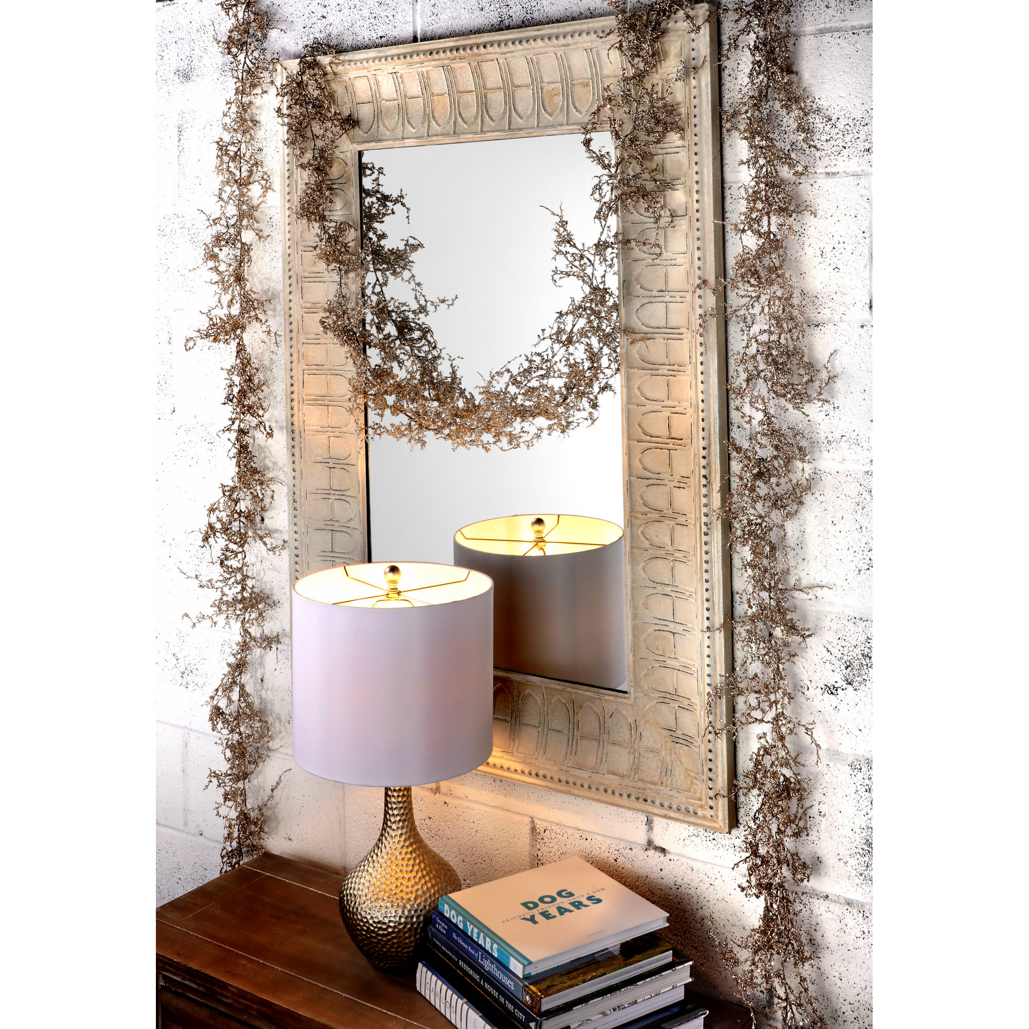 6' Glitter Sparkling Angel Fern Garland