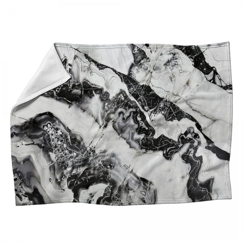 Jeté en molleton Marble - Jeté texturé pour canapés ou lits, L 50 po x L 60 po