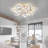 White Ceiling Fan With Lights Remote Control,  6 Speeds 3 Light Color Low Profile Flush Mount Ceiling Fan For Kitchen Bedroom-1050425530-1040569901