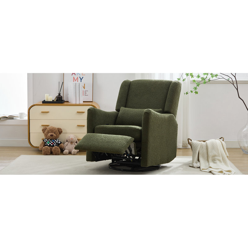 Fauteuil inclinable pivotant avec coussin, Boucle verte aux algues