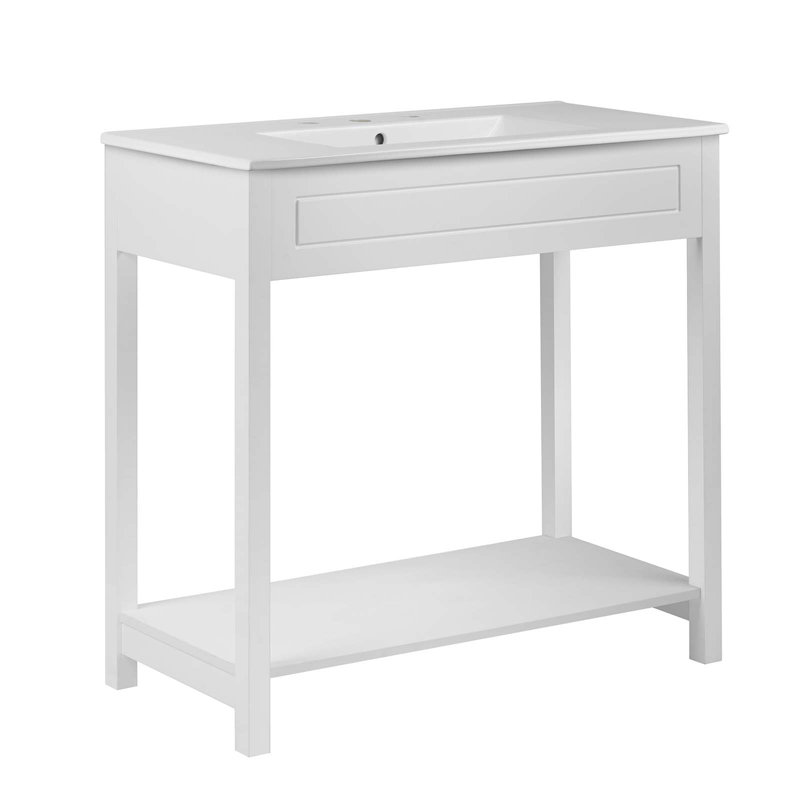 Modway Altura 36" Bathroom Vanity, White, White