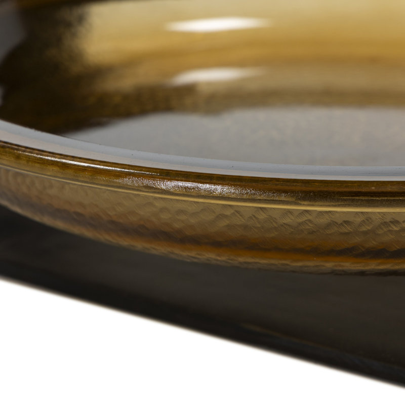 Runa Decorative Bowl, Amber/Distressed Bronze