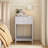 Set of 2 Lavender Nightstands with Drawer and Open Shelf, Modern Scalloped Edge Bedside Tables, Small End Tables with Storage
