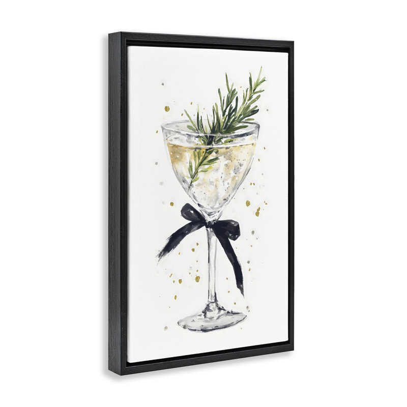 Cocktail de Noël avec cadre flottant en forme de branche de sapin, design par Petal Prints Design, H 31 po x l 21 po