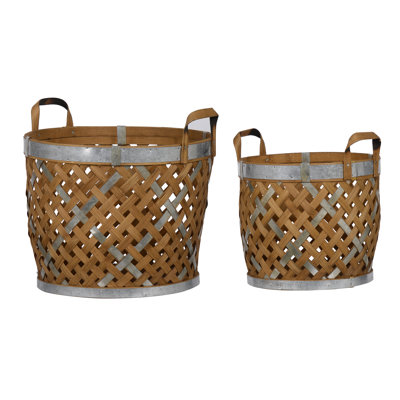 Gracie Oaks Solid Wood Decorative Basket
