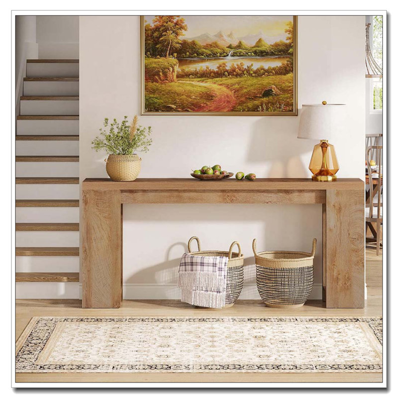 Farmhouse Extra-Long Narrow Console Table for Entryway Living Room