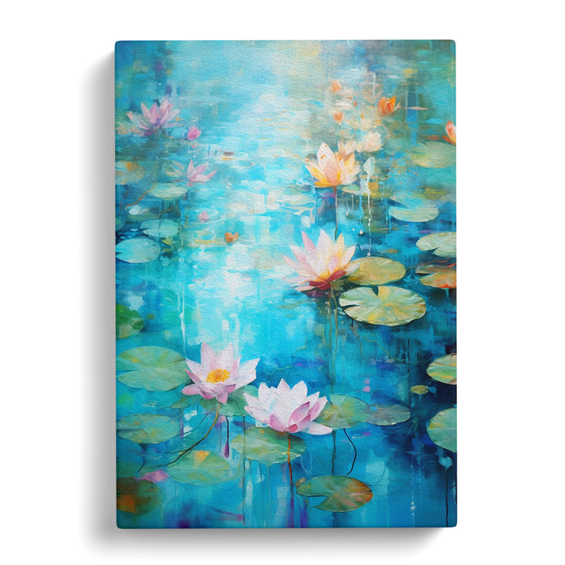 Water Lily Pond Abstract - Print, 76cm H x 50cm W x 3cm D