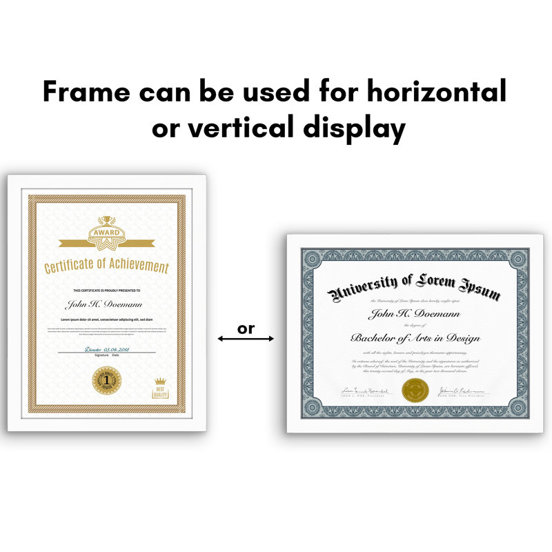 White Plexiglass Cover 8.5" x 11" Picture Frame Set