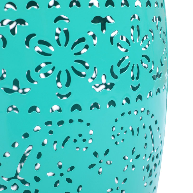 Table d'appoint solaire avec pile solaire intégrée, superbe motif de fleurs la nuit, Bleu sarcelle