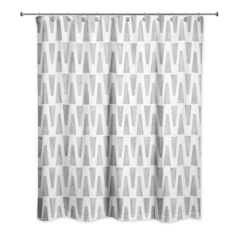  Rideau de douche simple Aiyannah, Gris