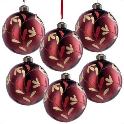 D3,9 po, boules de Noël décoratives, boules suspendues en verre pour décorations de fêtes, lot de 6