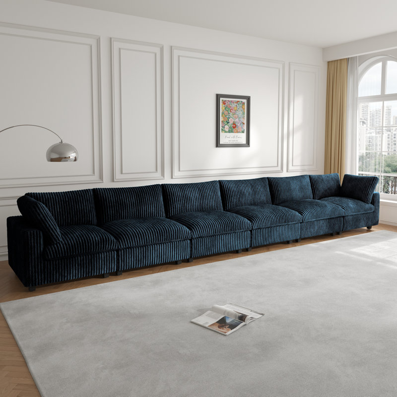 Canapé modulaire 6 pièces rembourré, Noir, noir, noir, noir