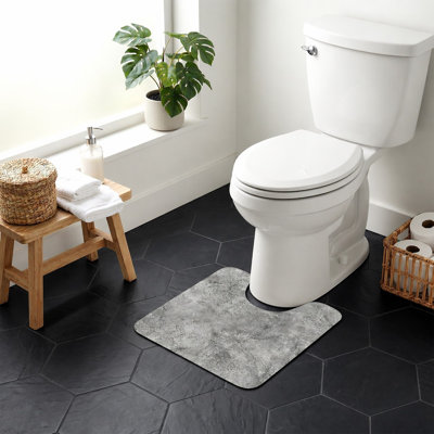 Decorative Contour Bath Mat 20x18 – Ultra Absorbent Quick Dry Rug with Anti-Slip Rubber Backing
