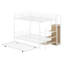 Lit superposé simple au-dessus d'un lit double en métal avec échelle de rangement et armoire latérale-104650535