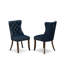 L'ensemble de salle à manger 7 pièces contient une table de cuisine rectangulaire et 6 chaises modernes en tissu de polyester bleu marine, noyer antique-804942468