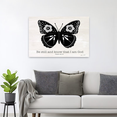 Be Still Butterfly Contemporary Butterfly Flower Art